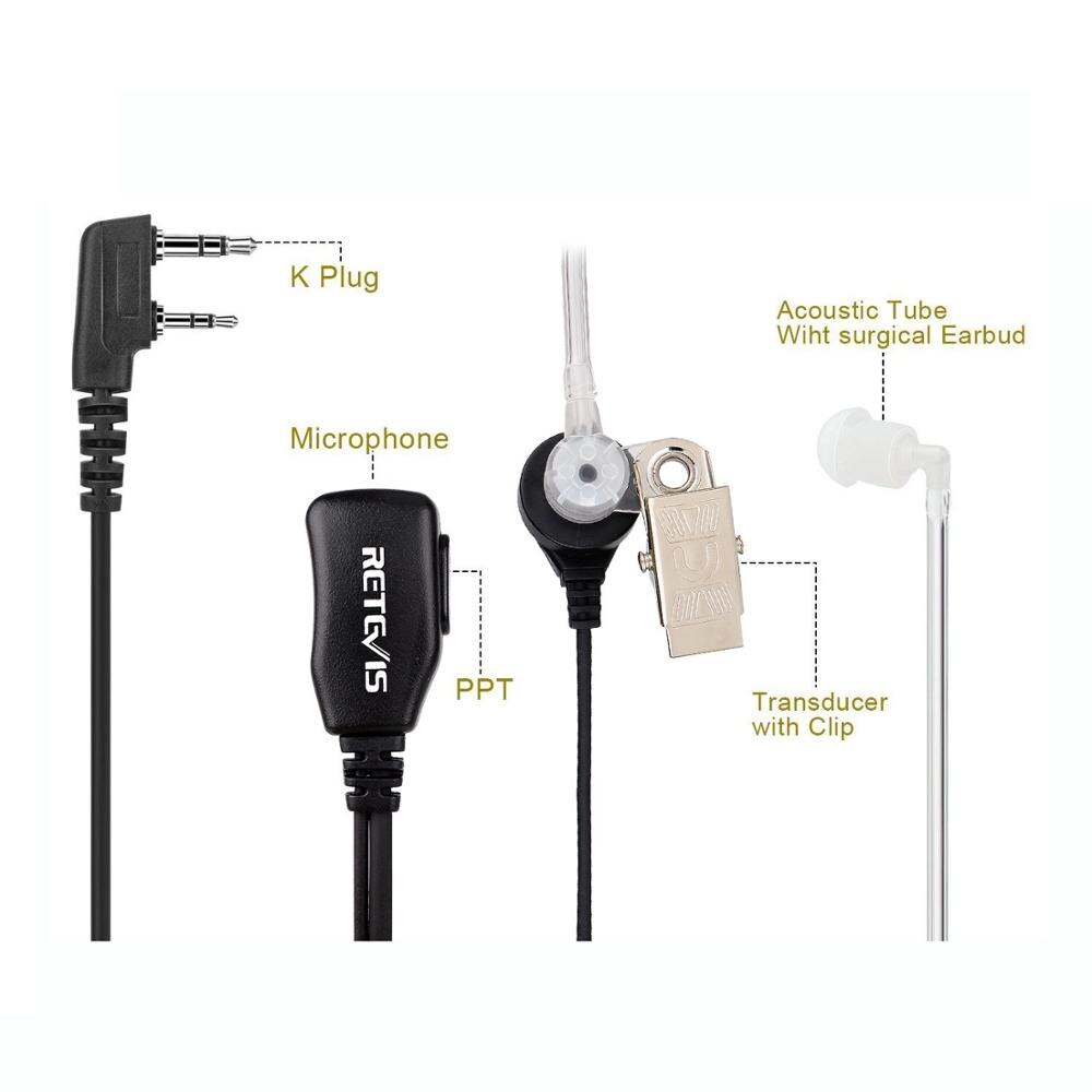 10pcs PTT MIC In-ear Earpiece Walkie Talkies Headset For Kenwood For Baofeng UV5R UV82 888S Retevis H777 RT22 For TYT For Puxing