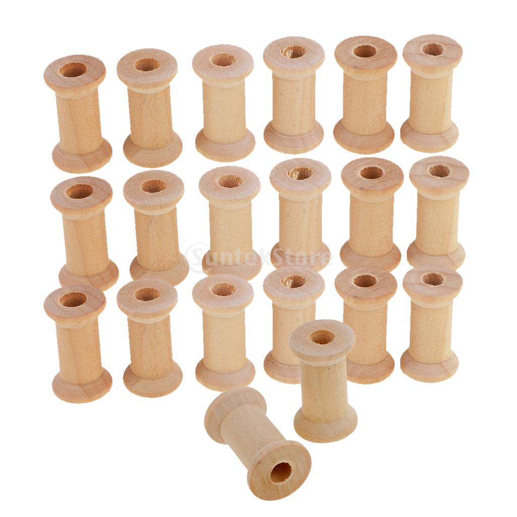 100 Piece Empty Wooden Bobbins For Bobbin Thread Cable Bobbins 15 X 13 Mm