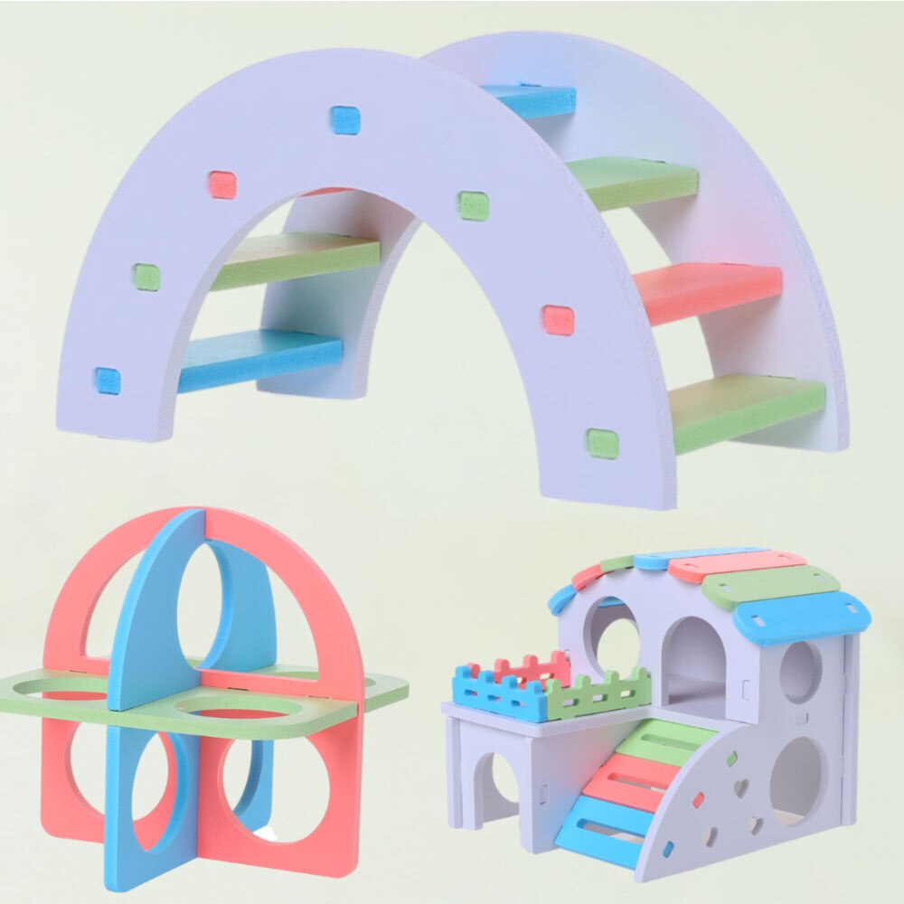 Pet Toy Toy Hamster PVC Functional Assembling Toys Mini DIY Pet Bed Small Toy Stylish Beautiful Hamster Supplies