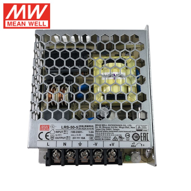 Original MEAN WELL LRS-50-5 Switching Power Supply 110V/220V AC to 5V DC 10A 50W Meanwell Power Unit PSU SMPS