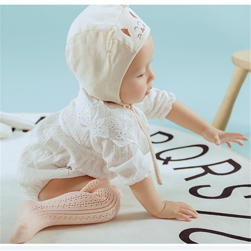 Baby pige sommer stil shift mesh tynde babystrømper blonder løs lim skridsikker baby over knestrømper anti-myg