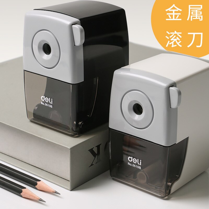 Deli 0610B Pencil Sharpener Hand-operated Sharpner for Color Pencils Sacapuntas School Spullen Fancy Stationery Puntenslijper