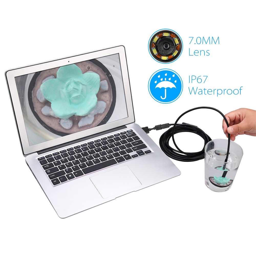 1/2/5M Endoscope Camera 7MM 6 LED Lens 5m Waterproof Inspection Borescope Mini Camera Snake Tube OTG USB Camera Inspection