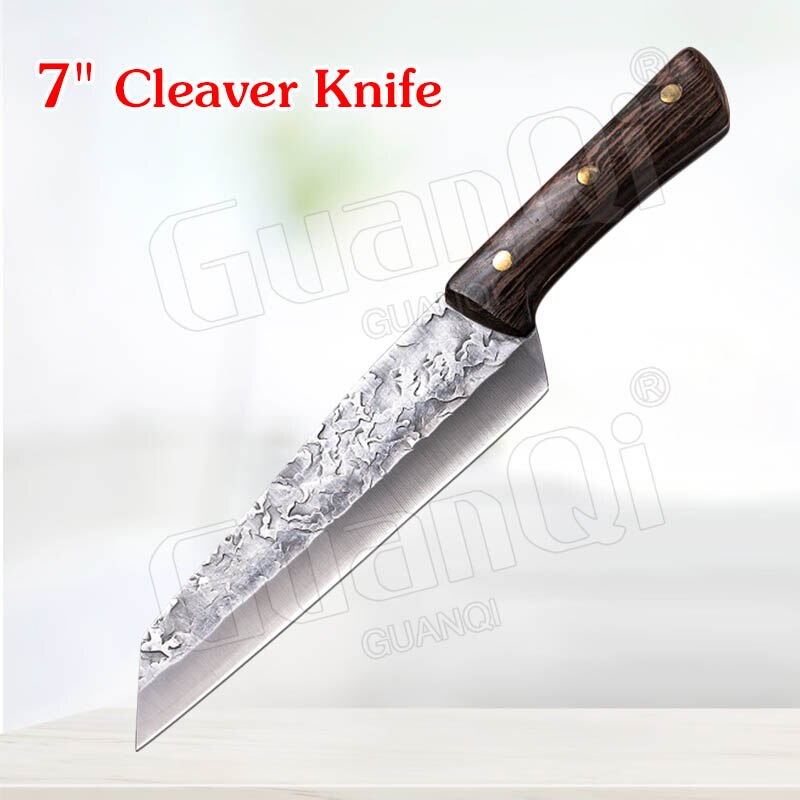 Couteaux de cuisine en acier forgé, couperet fait à la main en acier à haute teneur en carbone, couteau de Chef de cuisine, couteau à découper forgé dans des couteaux à feu: 7 In Cleaver Knife