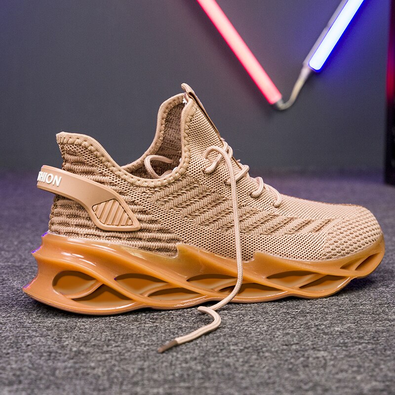 Men Casual Shoes Man Lace-Up Comfort Sneakers Outdoor Fashion Lightweight Flying Woven Breathable Blade Shoes Zapatillas Hombre