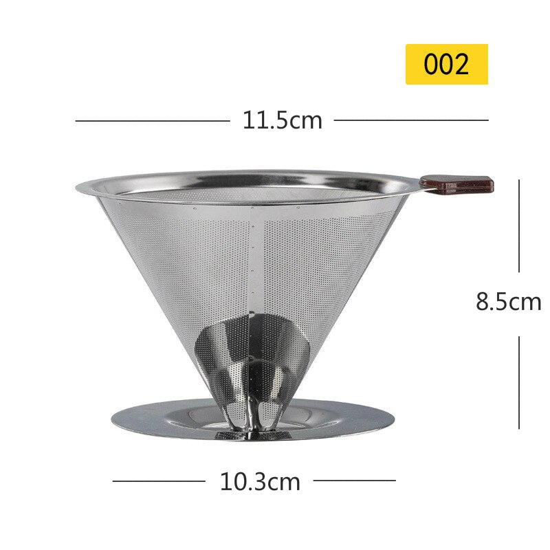 Neue Doppel Filter Edelstahl Hand Kaffee Keine-Filter Papier Sieb Tropf Trichter Filter Tasse Barista Gegossen Kaffee Topf Filter