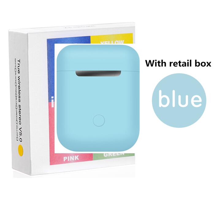 Macaron inPods 12 i12 TWS Auricolare Bluetooth Mini Cuffia Senza Fili Auricolari Bluetooth Auricolare con Box Di Ricarica Auriculars Fone: blue with box