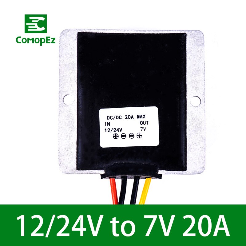 Dc dc-omvormer 12v-24v to 7v 8a 10a 12a 15a 20a stapsgewijze spanningsverminderaar omvormer voor zonnepaneel-energiesysteem waterpompen: 12v-24v to 7v 20a