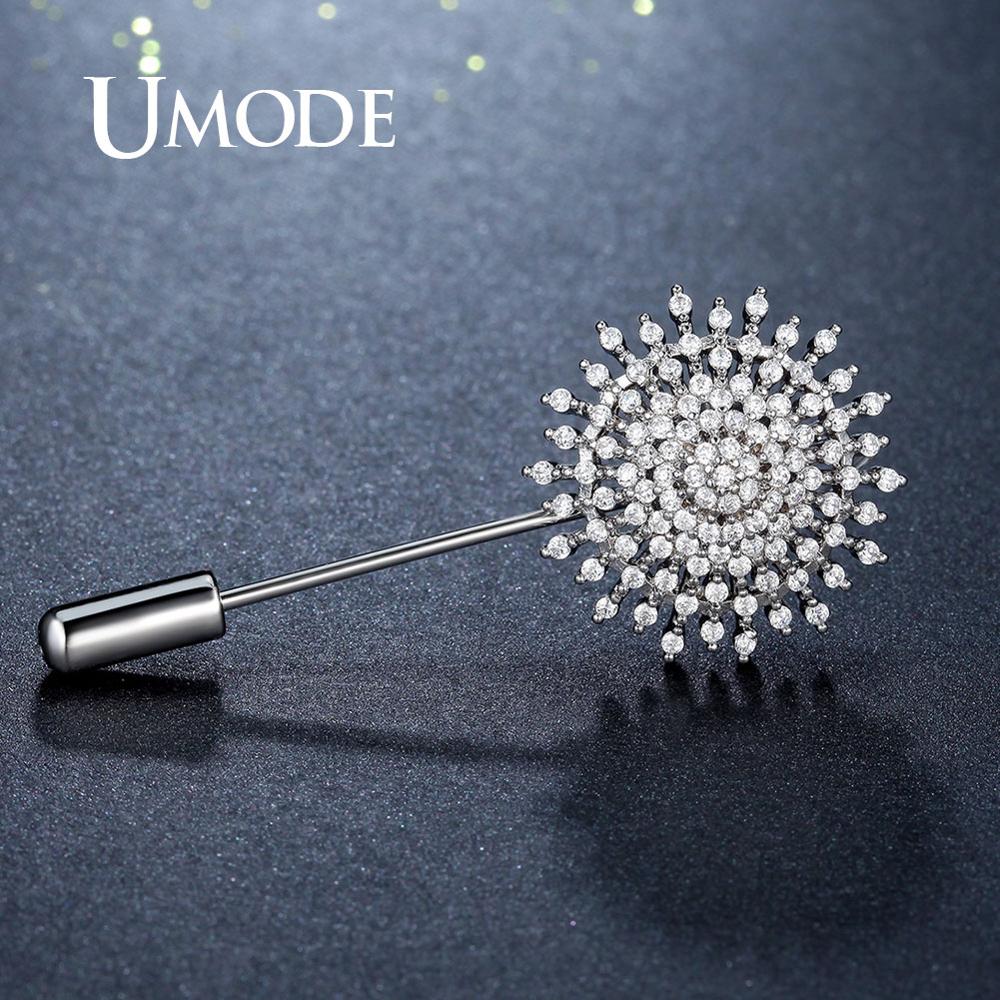 UMODE Sonne Blume Broschen für Frauen Hochzeit Braut Schmuck Geburtstag Party Kleidung Accessoires Brosche Zirkon Pins UX0009