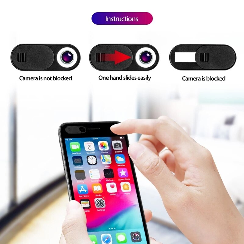24/9PCS Mobile Phone Privacy Sticker WebCam Cover Shutter Magnet Slider Plastic for IPhone 12 Web Laptop Tablet Camera Cover