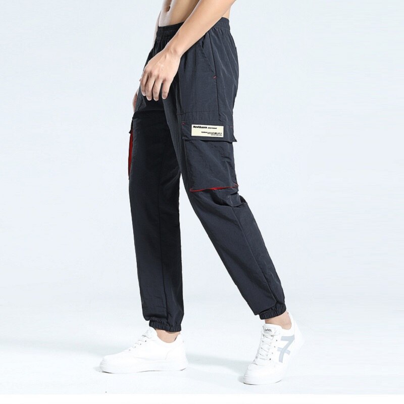 Sport Cargo Broek Mannen Multi-Pocket Functionele Sport Broek Jeugd Tij Geweven Casual Mannen Fitness Broek Jogger broek