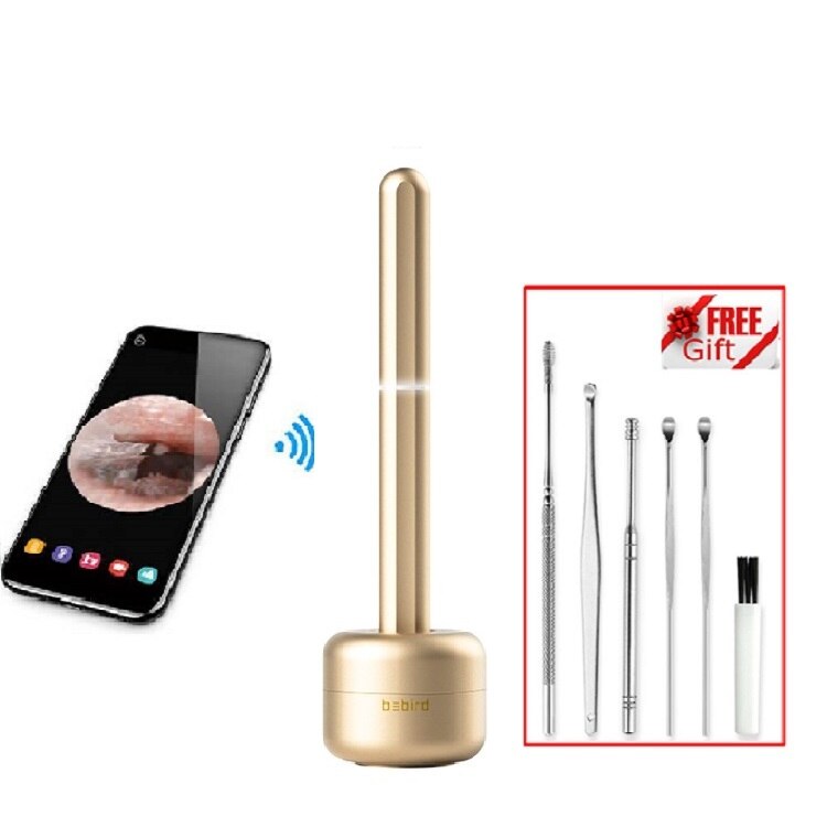 Bebird – embout d&#39;oreille X17 pro, Endoscope visuel intelligent, 300W, Mini caméra, boroscope, avec Base de chargement magnétique, Original: Gold add Ear pick