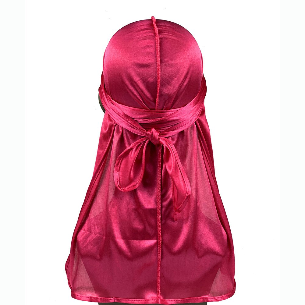 Bonnet de nuit en Satin Invisible pour femmes, accessoire de en soie, Long, plat: Rose Red