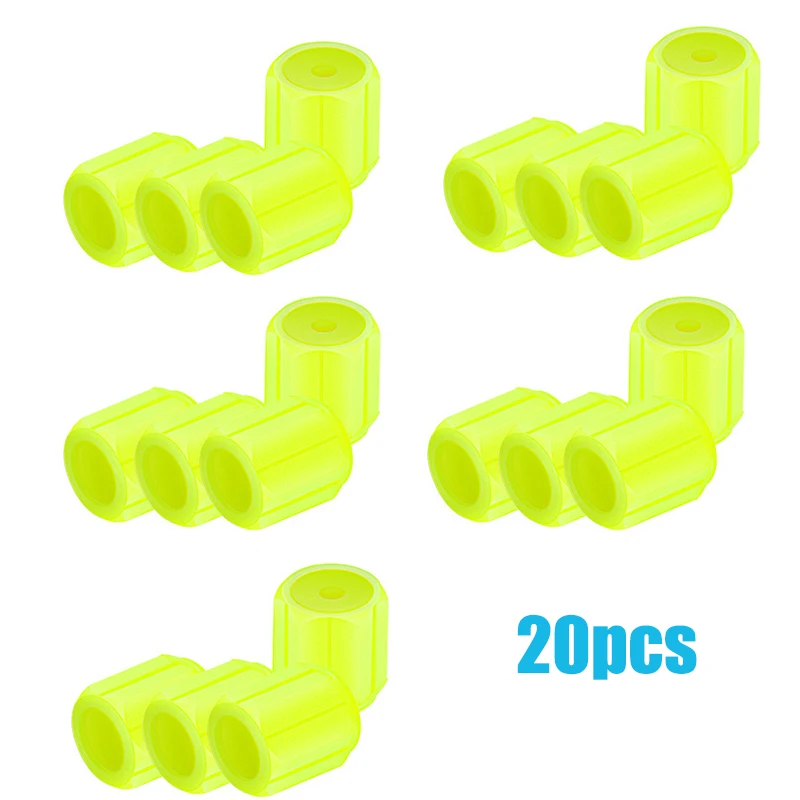 Luminous Car Tire Valve Caps Plastic Red Motorcycle Bike Tyre Valve Caps Wheel Hub Glow Decoration Dustproof Tyre Rim Stem Cover: Yellow