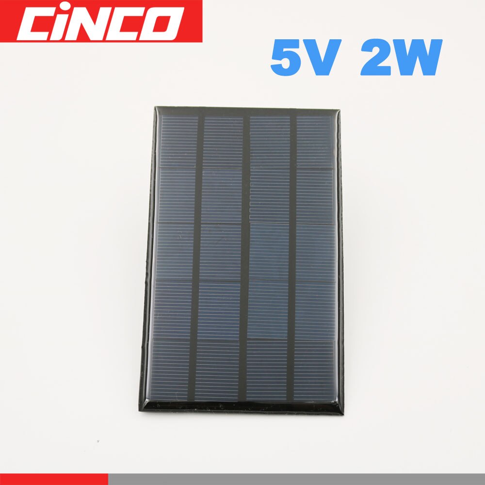 5V 2W 400mA panel solar polisilicio DIY cargador de batería pequeño mini Cable de batería solar juguete luz solar 5V