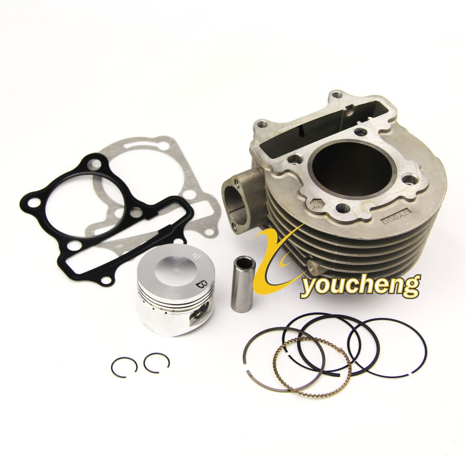 Cylinder Body Assembly 57.4mm Bore Cylinder Rebuilt Kit for GY6 150cc ATV Go Kart Mope TG-GY6150