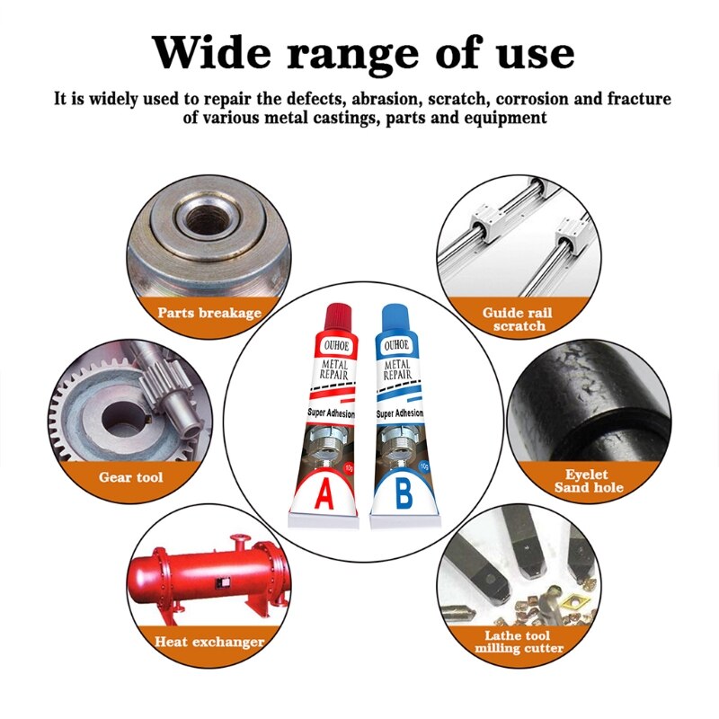 Dual Powerful Metal Repairing Glue Structural Adhesive Industrial Heat Resistance Cold Weld Metal Repair Paste Acrylic