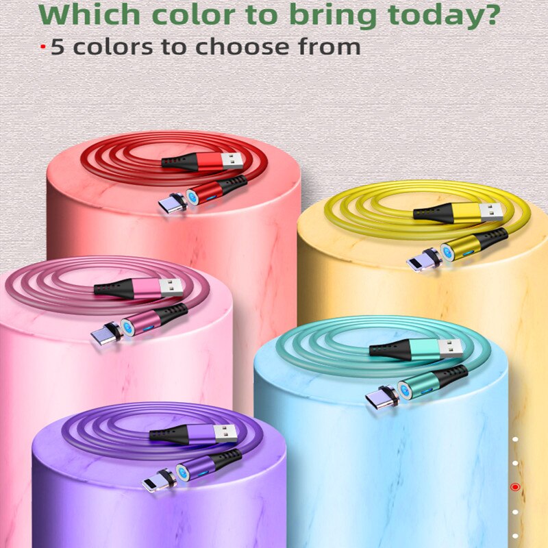 1M 360° Magnetic USB Fast Charger Date Cable Type-C For Samsung Galaxy S8 S9 S10 S11 Plus 10+ Note A90 A80 A40 50 Huawei P30 P20