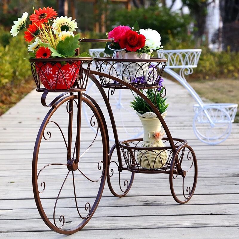 Eisen Anlage Regal Blume Gestell nordisch Metall Boden Regal Multi-schicht Fahrrad Metall verwöhnen Pflanzen Stehen Außen Metall Garten dekore