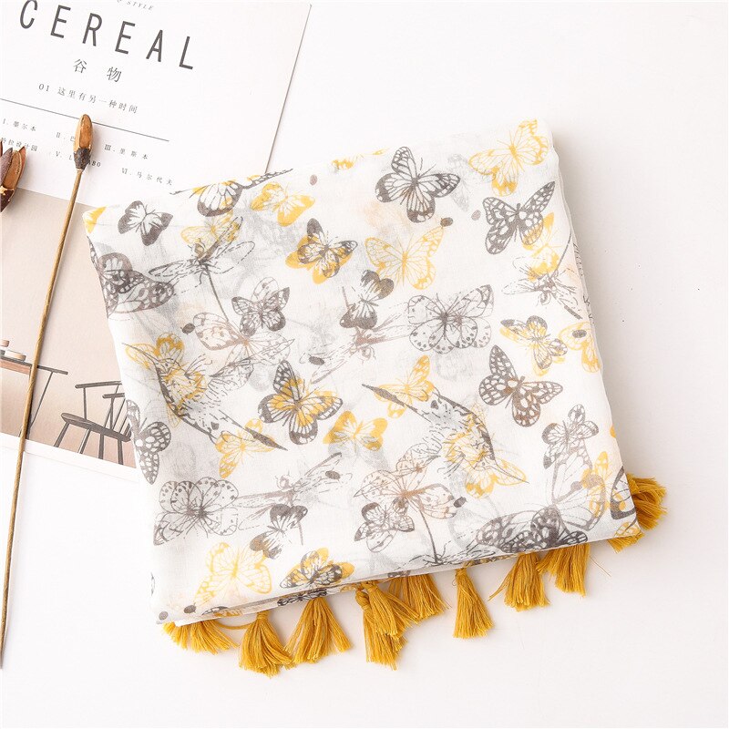 Luxe Gedrukt Hijab Sjaal Vrouwen Шарф Женский Lange Bloemen Kwasten Sjaals Foulard Femme Moslim Hijab Snood: style 2