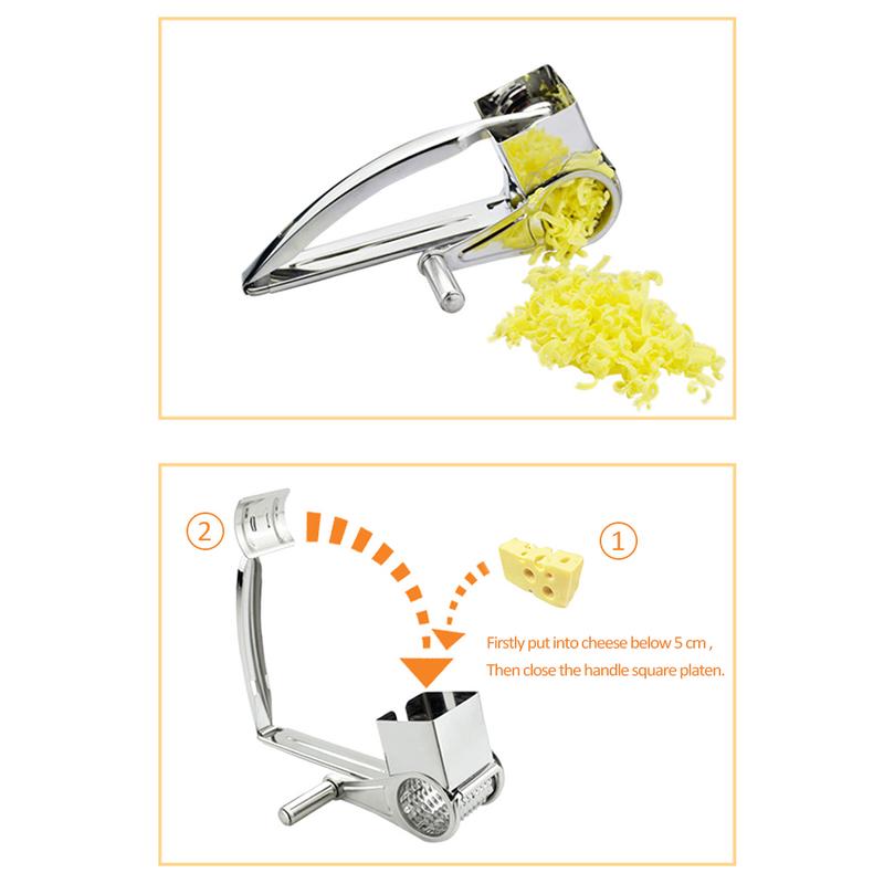 4 Blades/Set Rotary Garlic Press Chocolate Butter Cheese Grater Stainless Steel Cheese Slicer Shredder Kitchen Butter Cutter