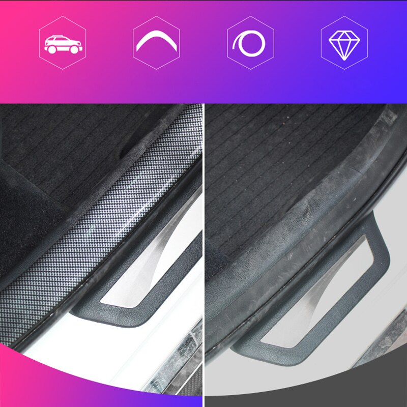 Decoración Para el coche, molduras de fibra de carbono, tiras decorativas para parachoques, protección para alféizar de la puerta, accesorios de para el coche, 1M