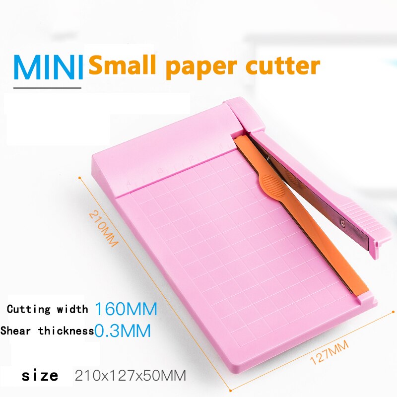 Recortadora de papel A5 de 1-6 pulgadas, Guillotina de papel fotográfico con regla integrada, cortador de papel Universal, suministros de corte de papelería para oficina y escuela: pink