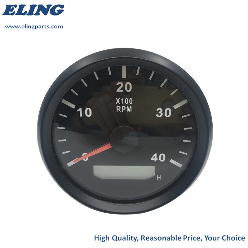 Waterproof 85mm Generator Tachometer RPM REV Counter 0-4000RPM With LED Hourmeter 12V/24V With Backlight