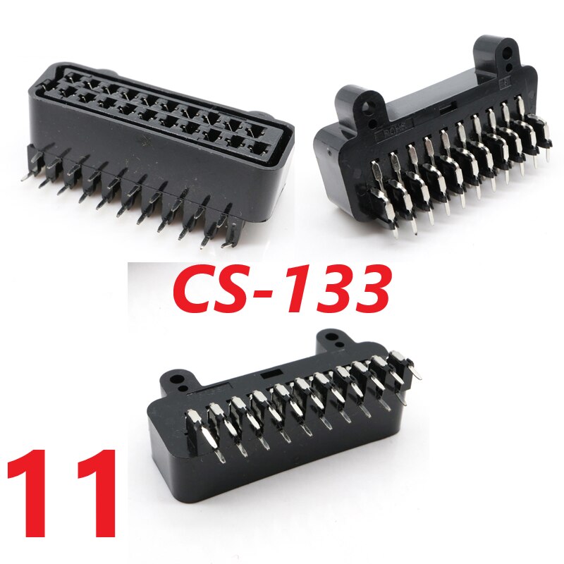 Scart 21pin broom head connector Socket set-top box STB with shield screw holes: 11