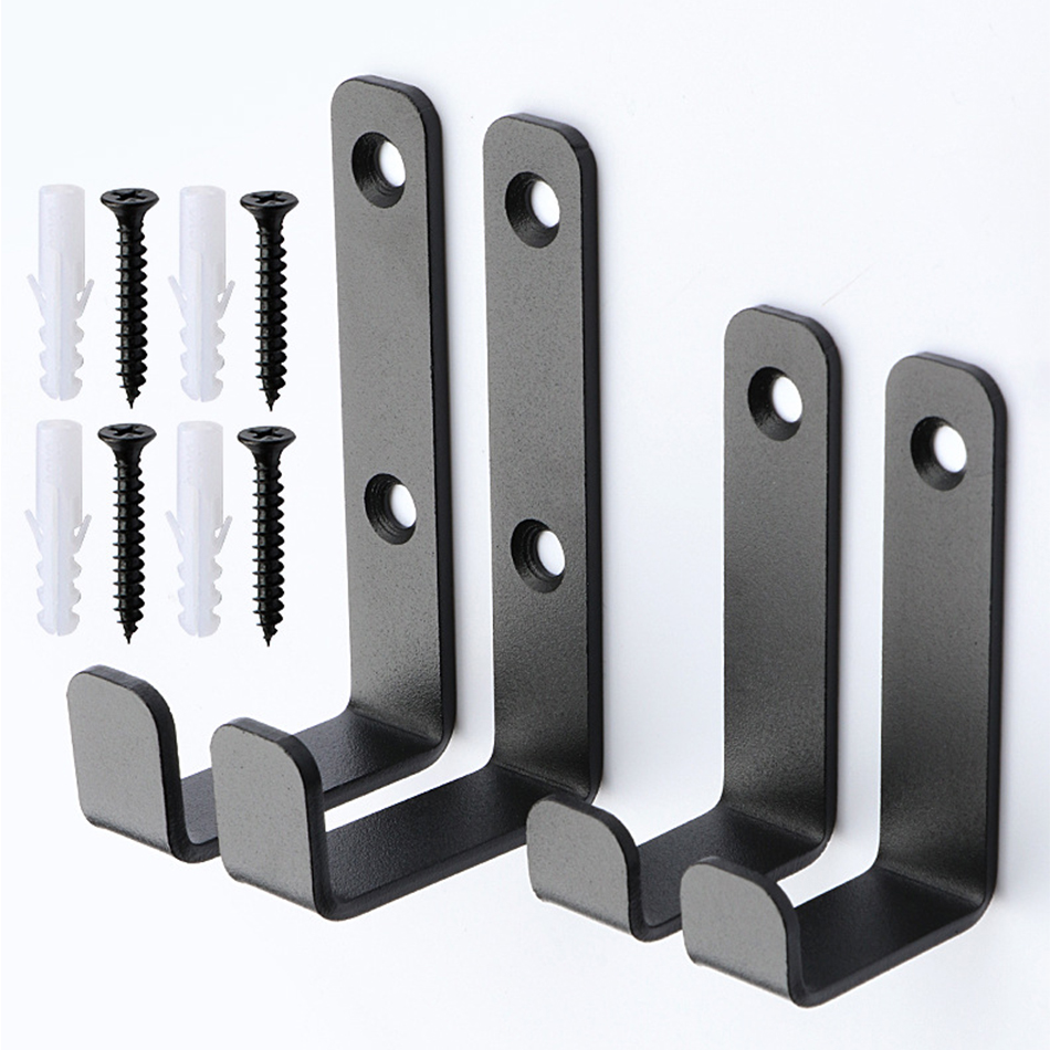 Ganchos de acero inoxidable para colgar ropa, perchero montado en la pared, resistente, acabado negro mate, 4 piezas