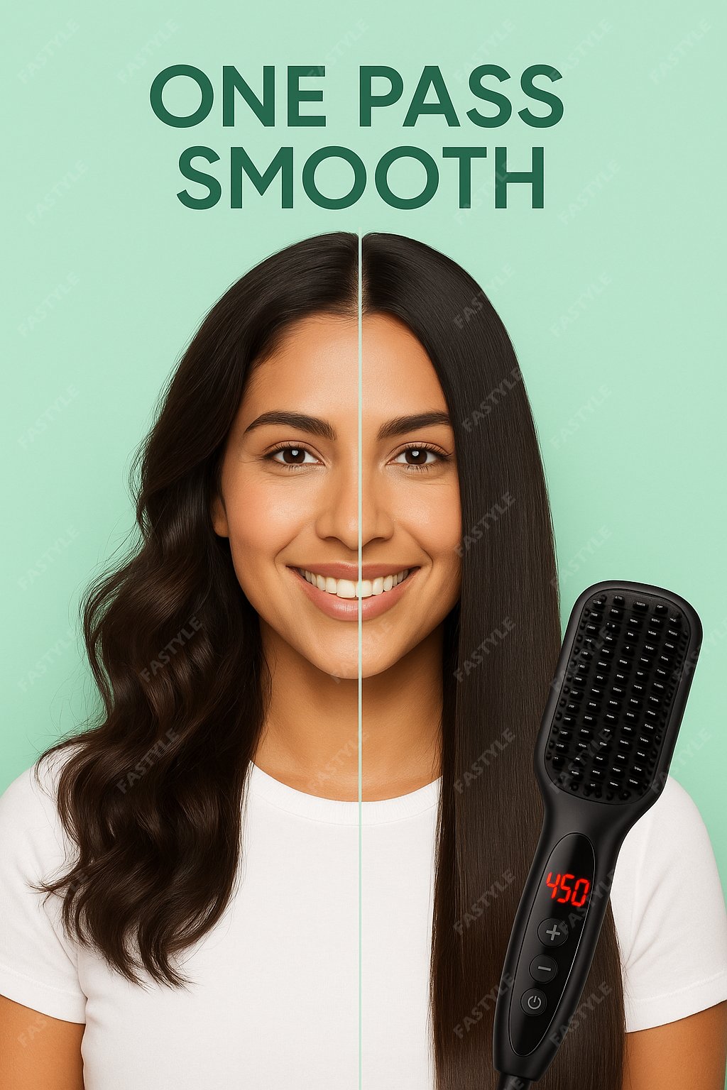 Cepillo alisador de pelo, hojas de peinado rápido, cabello liso, suave y brillante, reduce el frizz, adecuado para cabello ondulado, rizado y grueso