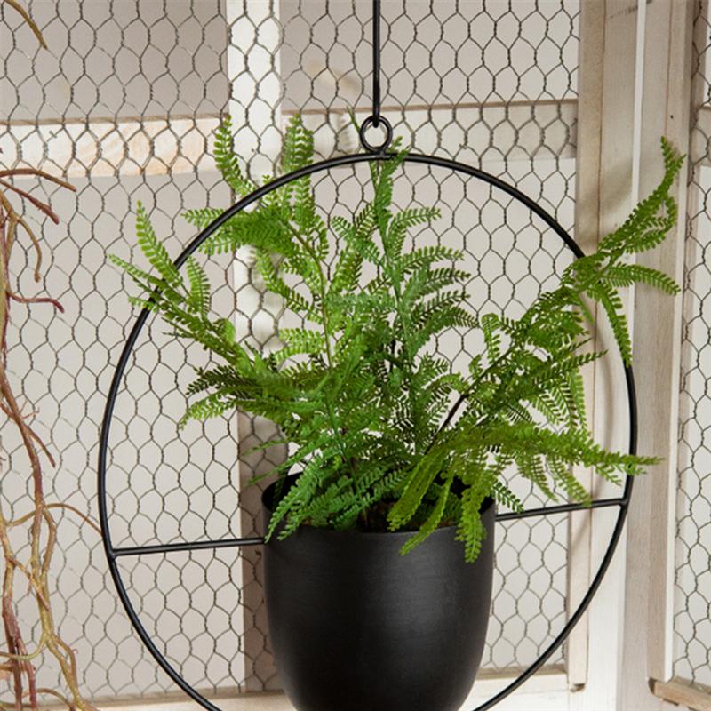 Maceta de flores colgante de hierro, cesta de flores oscilante decorativa, flor para colgar en pared, maceta de flores colgante, decoración del hogar, balcón, cestas para jardín, 1 ud.