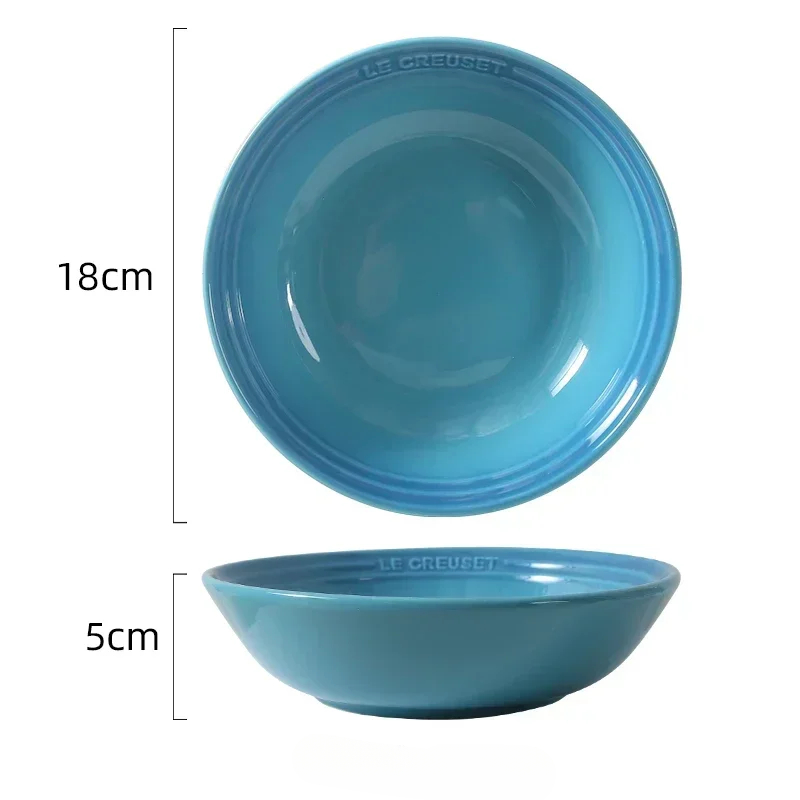 Cuenco de sopa de porcelana de 7 pulgadas, 1 paquete, plato de cerámica para cena, postre, ensalada, plato de comida, bandeja para servir en la cocina, vajilla profunda colorida: YELLOW