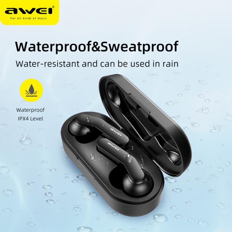 Awei T10C Mini Draadloze Bluetooth Headset/Waterdichte Touch Oordopjes Lossless Ruisonderdrukking Hd Voice Call Bluetooth Koptelefoon