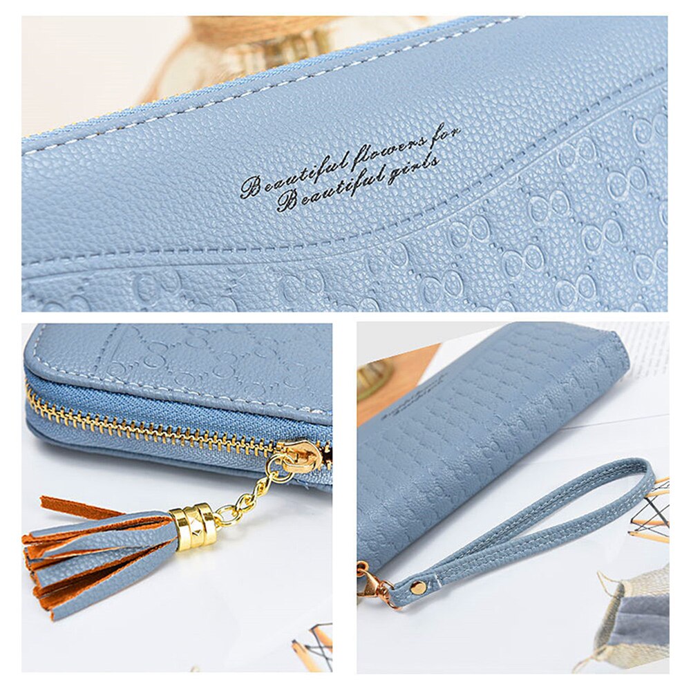 Style Zipper Women Wallet Long Clutch Bag Korean Version Small Double Wallet Standard Wallets Women PU Leather