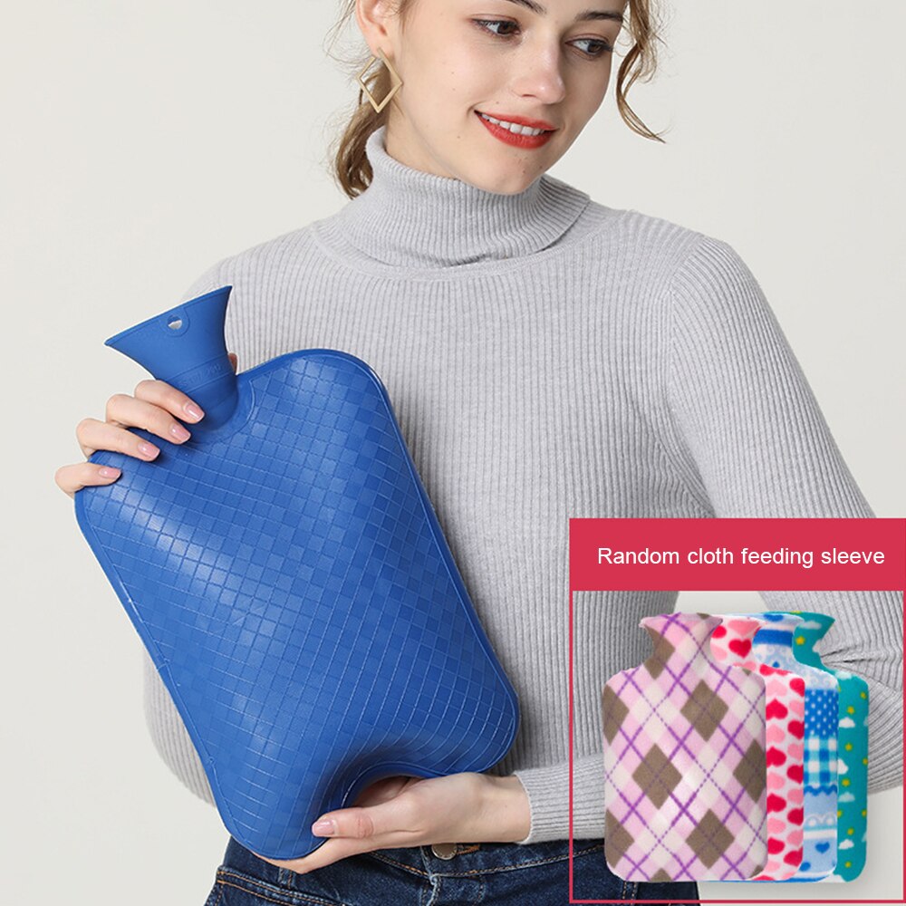 Water Bottle Knitted Cover Solid Color Water-filled Bag Cloth Cover Hand Warmer Winter Soft Water Bottle 3000ml