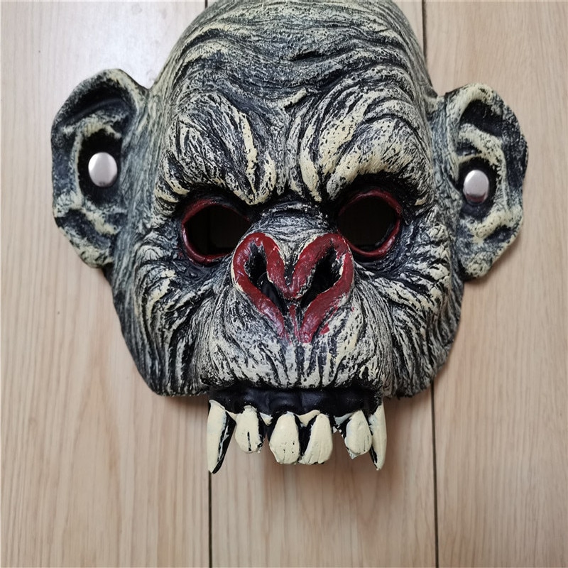 Full Face Animal Mask Cosplay Orangutan Adult Child Mask Decoration Party Halloween Party Tricky Fun Mask Fool' Day 25cm