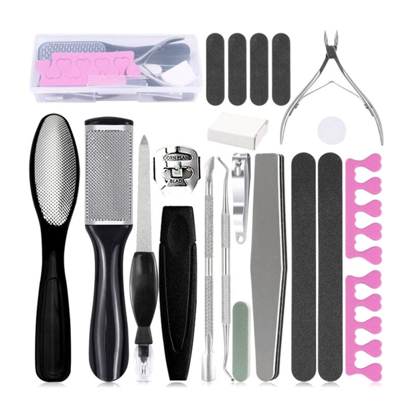 Kit Rasp Foot Pedicure Foot Foot Scrubber Pedicure Tools File Callu Remover Set Feet Exfoliating Scrubber Cleaner Dead Skin: 20pcs