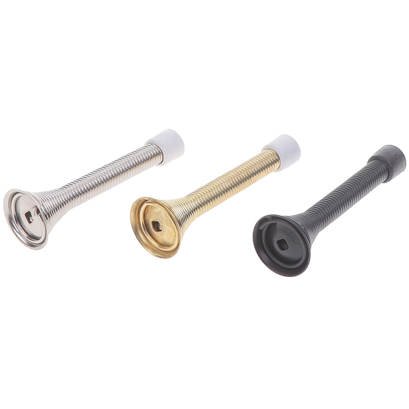 1pc gummikåpa metall dörrstopp fjäderstoppare väggmonterad golvlist 85mm dörrstopp
