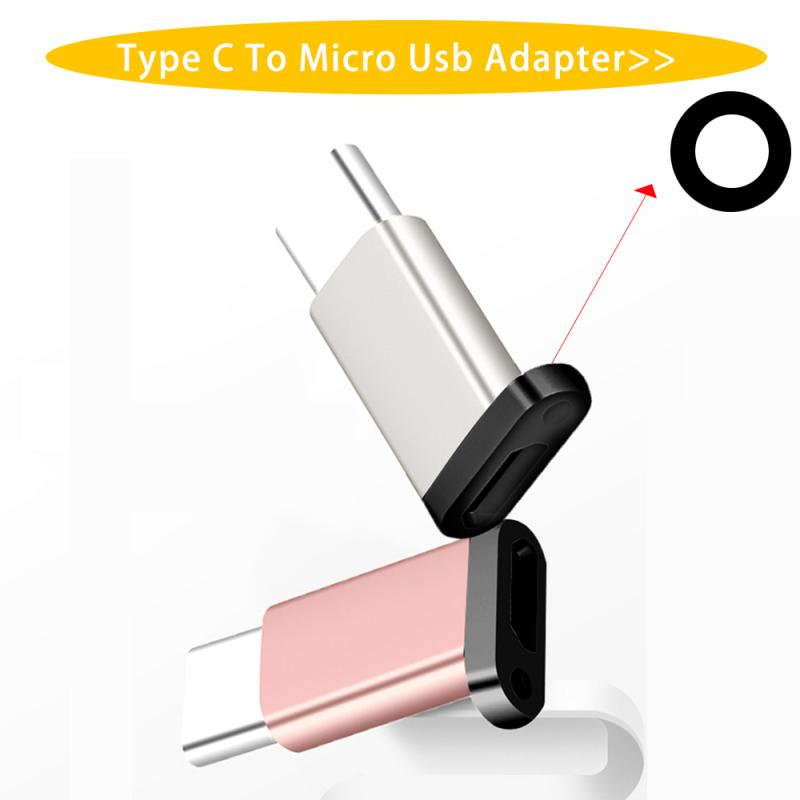 micro USB Femmina A Tipo C Maschio Adattatore per Huawei Samsung Xiaomi Tipo-c Interfaccia Del Telefono mobile di Ricarica Convertitore con Foro