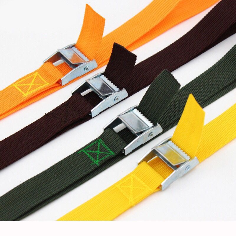 25mm * 3m Auto Bagage Tas Lading Spanband Zinklegering Zink Nylon Auto Spanning Touw Tie Down strap Sterke Ratchet Riem Zwart Rood