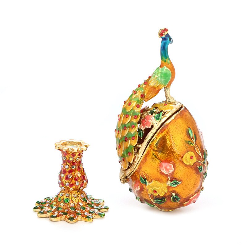 metal crafts European-style home decoration diamond-encrusted egg peacock ornaments birthday