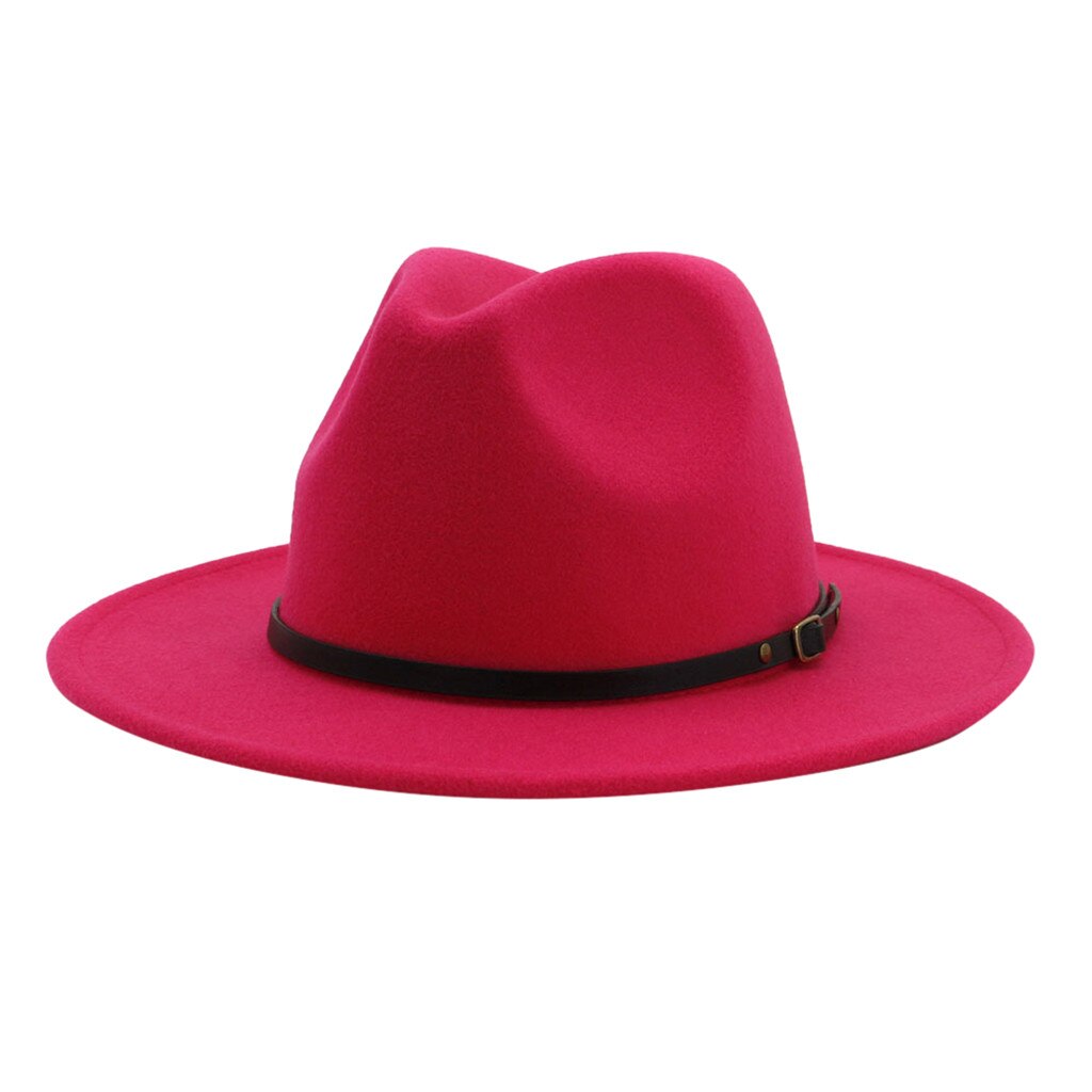 Summer Women Men Casual Trendy Beach Simplicity Sun Straw Hat Gangster Cap Unisex Retro Gentleman #YJ: Hot Pink 