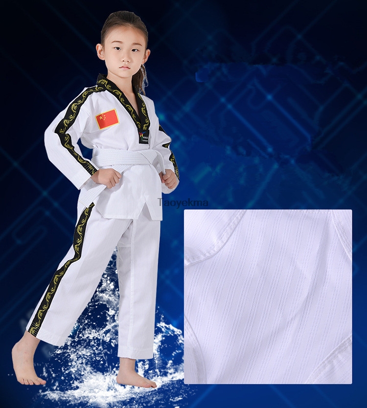 Hvid taekwondo tøj professionel mand kvinde taekwondo uniform børn adule taekwondo træningsdragter