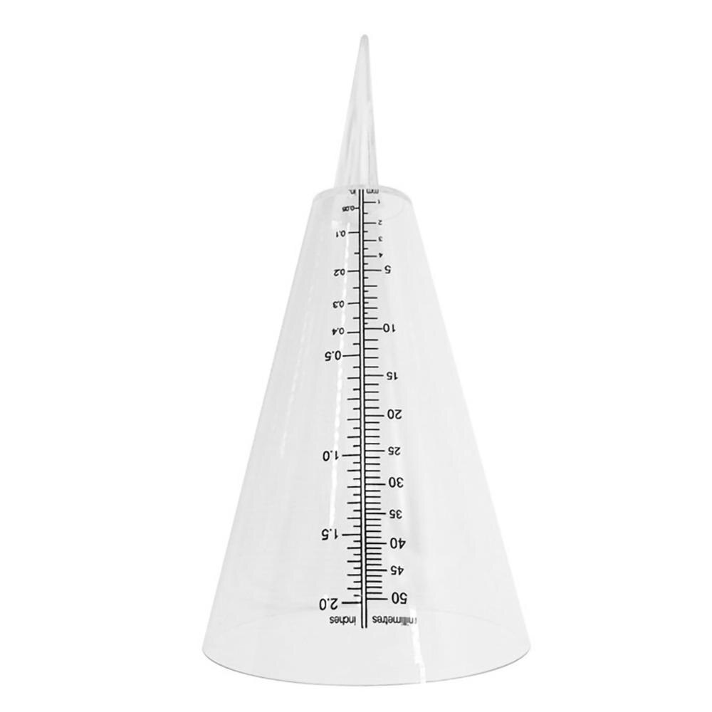 10*21.5CM Translucent Conical Rain Meter Gauge Plastic Transparent Measuring Cup Rainmeter For Outdoor Garden
