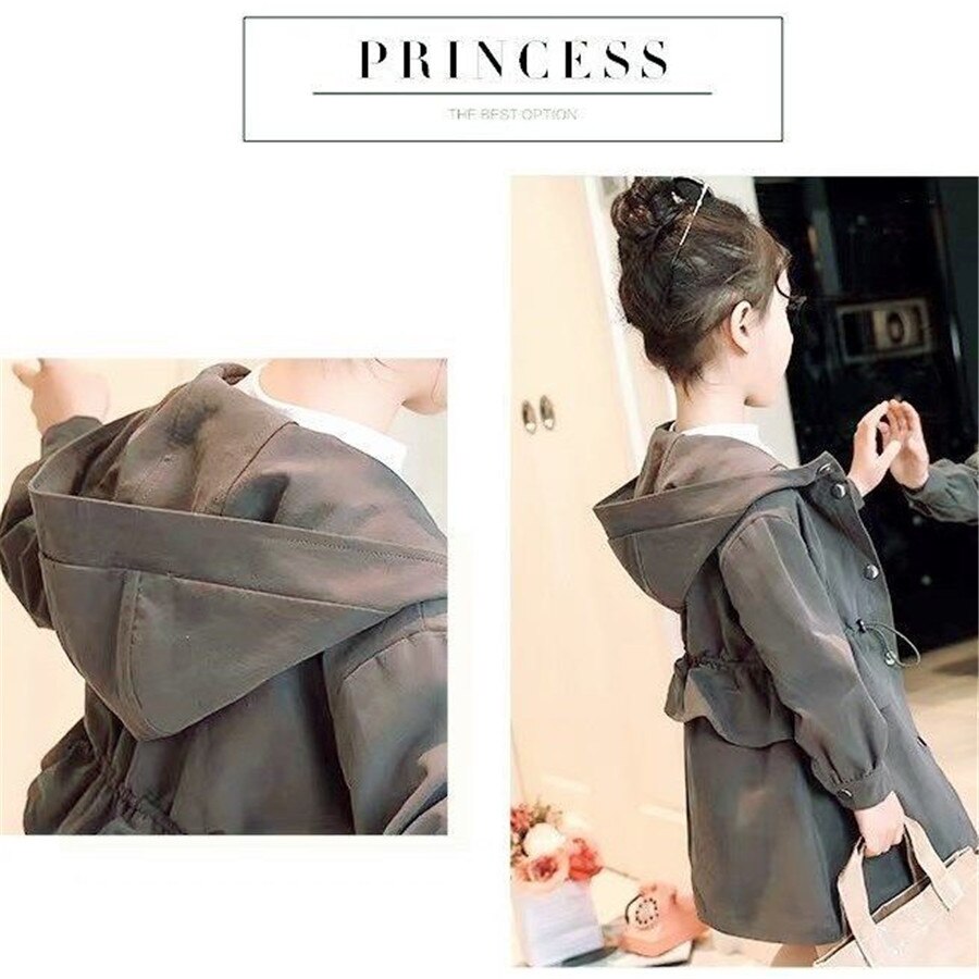 Meisjes Jas Windjack Effen Kleur Jas Voor Meisjes Lente Herfst Kinderen Jassen Bovenkleding Casual Stijl Kleding Voor Meisjes