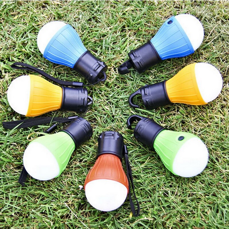 1pc campinglampor led-lampa batteridriven tältljuskrok ficklampa tältlampa 5 färger hänglampa bärbar lykta