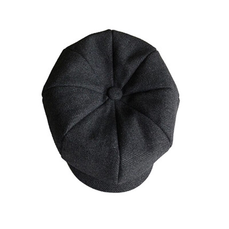 Gorra de Peaky Blinders para hombre, boina Vintage gris oscuro, octagonal, informal, calabaza, Gatsby, plano, BLM296