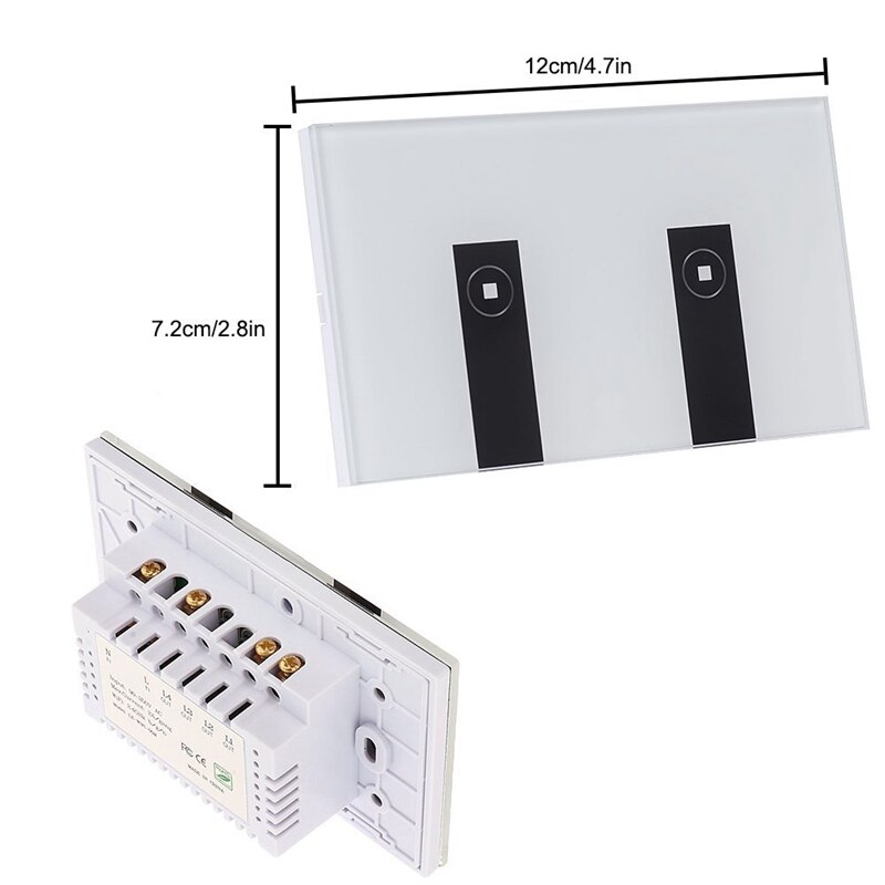 WiFi Smart Light Switch, 2 Switches Touch Wall Plate Alexa Light Switch, In-Wall Wireless On/Off Wall Switch, Timing, Voice App