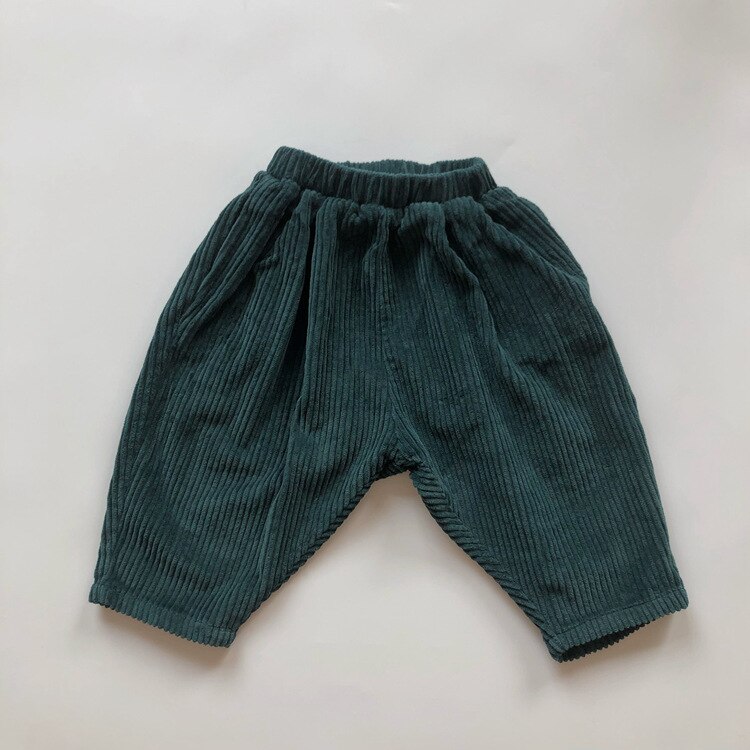 Ins Mode Kinderen Broek Herfst Winter Jongens Kinderen Corduroy Broek Gebreide Broek Kinderen Kleding: green / 6T